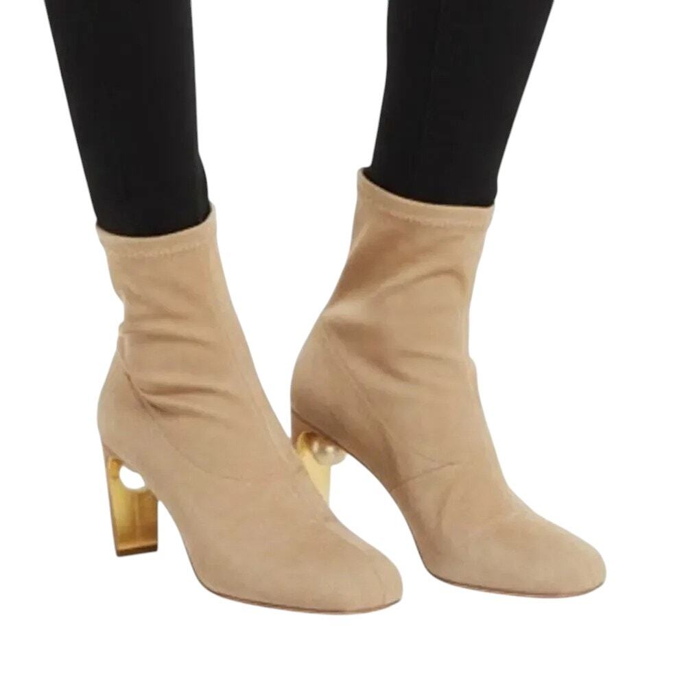 Nicholas Kirkwood Maeva Brown Suede Ankle Boots, IT38/US8